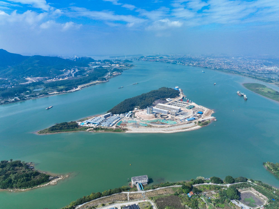 2023年12月10日，珠三角工程A1标鲤鱼洲泵站航拍。.jpg